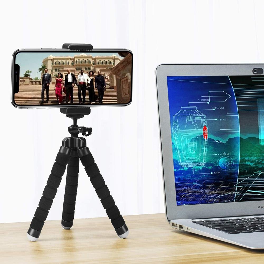 Mini Flexible Lightweight Table Top Tripod with Universal Phone Clip Holder for Smartphones Gopro Mini DSLR Cameras